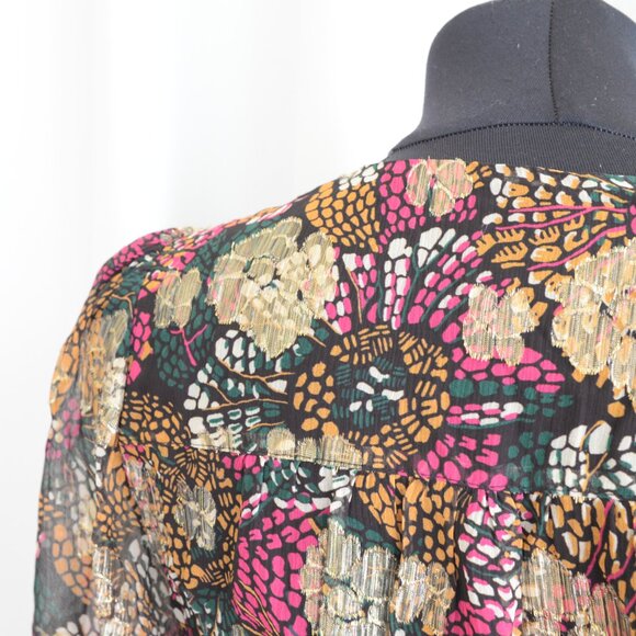 Ba&sh Leia Wrap Top Puff Sleeves Sz 4 - Picture 9 of 10